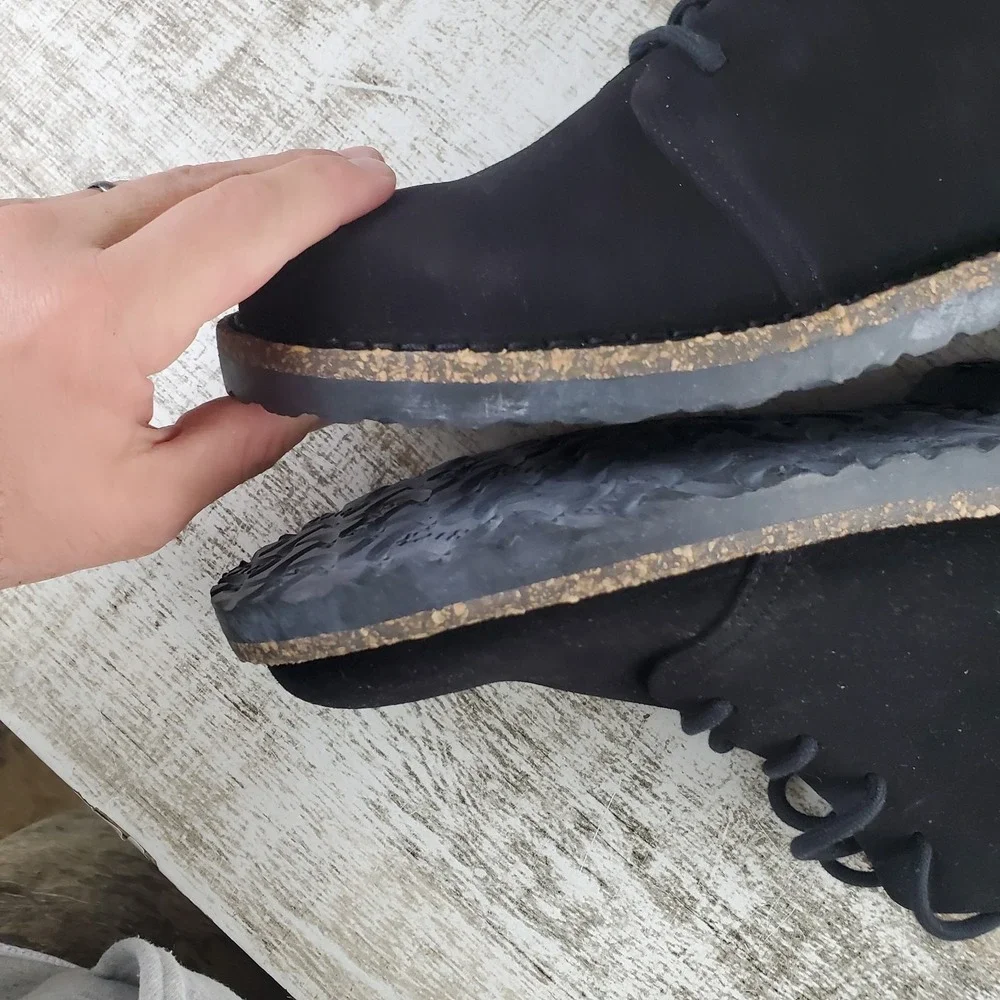 Birkenstock Uppsala Mid Boots Mens 9 Black Suede Lace Up Round Toe